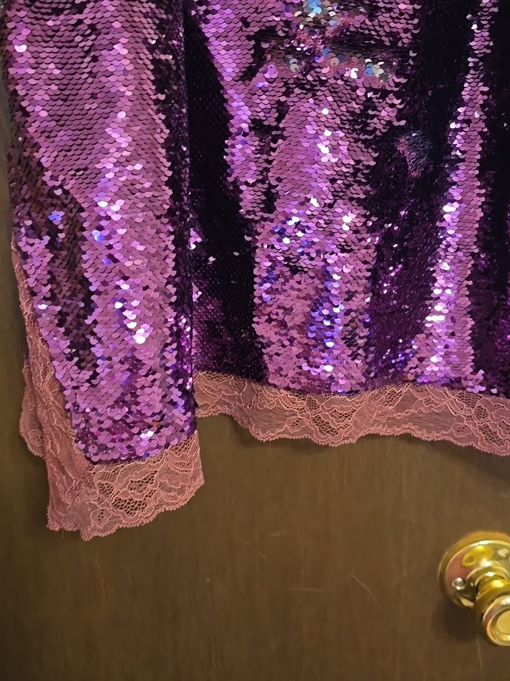 Free People Purple Iridescent Sequin Lace-Trim Camisole - Picture 5 of 6